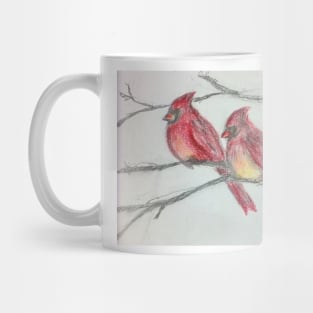Cardinals sitting on a tree. Mug